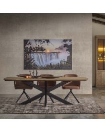 Wooden Teak Table 220cm With Metal Base