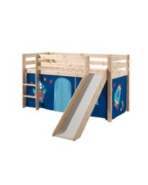 This Pino-combination Contains A Pino Mid Sleeper + Slide Natural And A Curtain Astro
