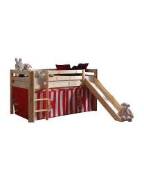 This Pino-combination Contains A Pino Mid Sleeper + Slide Natural And A Curtain Chucky