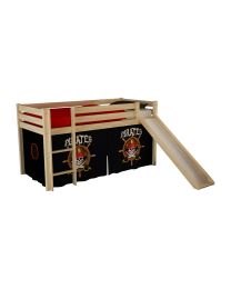 This Pino-combination Contains A Pino Mid Sleeper + Slide Natural And A Curtain Pirate