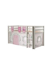 This Pino-combination Contains A Pino Mid Sleeper White And A Curtain Birdy And A 3 Pockets Birdy