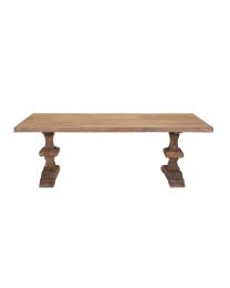 Teak Dining Table With Monastery Base 220 Cm