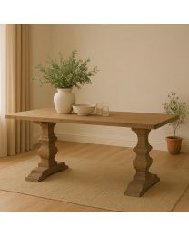Teak Dining Table With Monastery Base 220 Cm