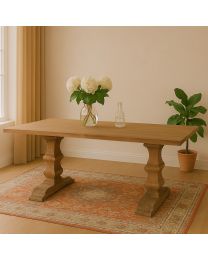 260 Cm Teak Table With Monastery Leg – Rustic Design