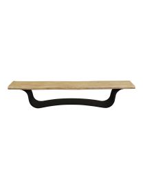 Bench In Acica Wood With Metal Leg "wave"