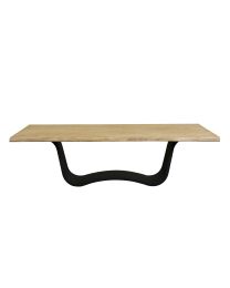 Dining Room Table In Acacia Wood, Metal Leg "wave"