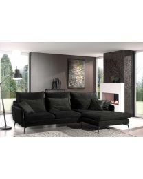 Canapé D'angle Au Magnifique Aspect Velours Anthracite