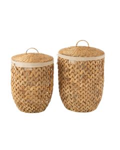 Set De 2 Paniers A Linge Jacinthe D'eau Naturel