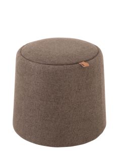 Pouf/table D'appoint Rond Textile/bois Brun