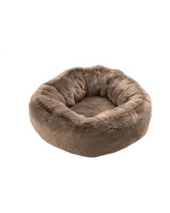 Panier Chat Rond Polyester Taupe