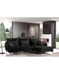 Canapé D'angle Au Magnifique Aspect Velours Anthracite